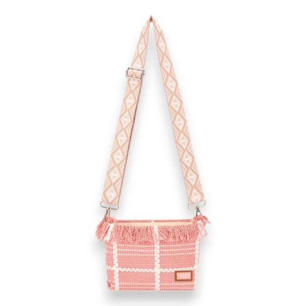 Umhängetasche aus Stoff von David Jones in Rosa