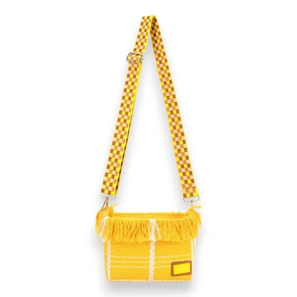 Borsa a tracolla in tessuto David Jones gialla
