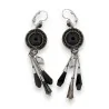 Orecchini Pendenti Celtic Night - Design Celtico Nero e Argento