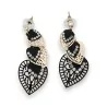 Boucles d'Oreilles Pendantes Cœurs Strass - Bijoux Élégants Femme
