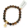 Tigerauge-Armband mit Kleeblatt-Anhänger