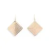 Boucles d'Oreilles Losange Dorées | Bijoux Géométriques Effet Dentelle