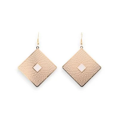 Brinco da moda dourado leve em forma de losango