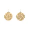 pendientes redondos ocre mate con efecto encaje