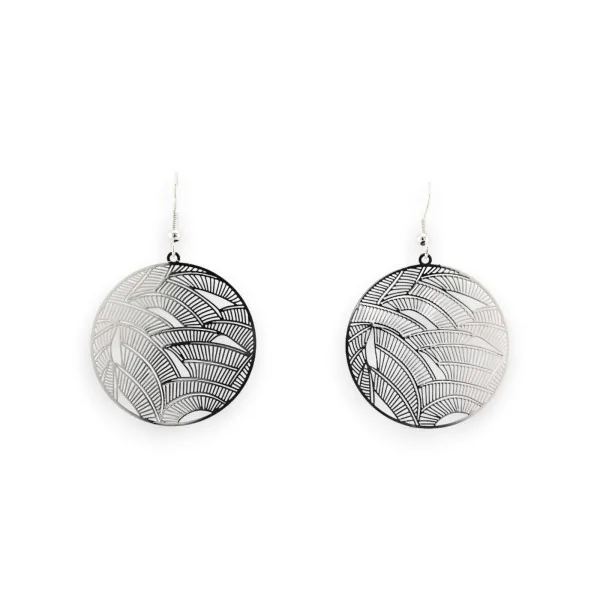 Leichte runde Ohrringe aus Silber mit Spitzenmetalldesign