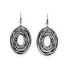 Boucles d'Oreilles Ovales Spirale Noir | Bijoux Élégants | Mode Tendance