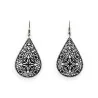 Black metal lace drop earring