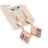 Brincos Losango Ouro Rosa | Design Geométrico Elegante