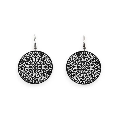 Black arabesque earrings