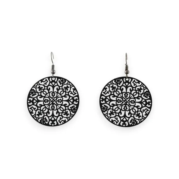 Boucles d'oreilles arabesques noires