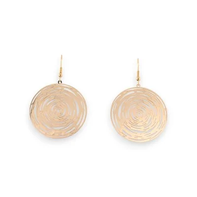 Pendientes Colgantes en Espiral Dorada