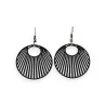Black metal earrings with radiant design