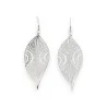 Pendientes Hojas de acero plateado