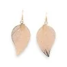 Gold-tone metal leaf motif earrings