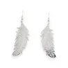 Boucles d'Oreilles Plume en Métal Argenté | Design Élégant et Raffiné