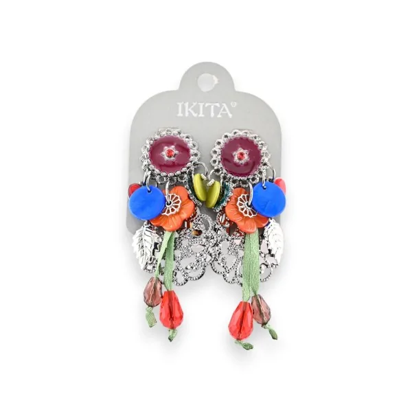 Pendientes de clip de metal multicolores 9cm Ikita