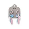 Boucles d'oreilles clips Ikita Rose & Bleu | Bijoux fantaisie élégants