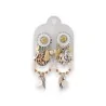 Beige and brown leopard print metal clip-on earrings by Ikita