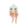 Pendientes de clip multicolores de metal con plumas de Ikita