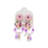 Boucles d'oreilles clips Ikita | Design floral rose et violet | Mode Tendance