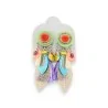Boucles d'oreilles clips Ikita multicolores avec plumes et perles | Mode Tendance
