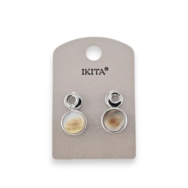 Metal and mother-of-pearl earrings by Ikita brand