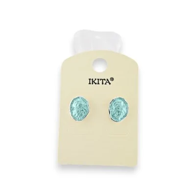 Silver metal turquoise earrings by Ikita brand