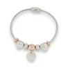 Feines Schmuckarmband mit silbernem und roségoldenem Herzanhänger