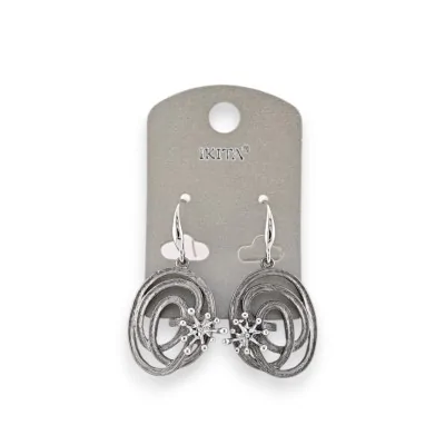 Gray metal earrings designed by Ikita brand