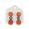 Boucles d'oreilles pendantes Ikita vintage orange et noir | Mode Tendance