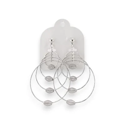 Silver metal earrings with original design by Ikita