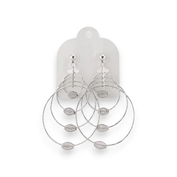 Silver metal earrings with original design by Ikita