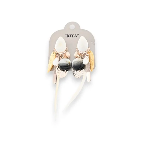 Chic gold-tone metal earrings by Ikita brand