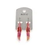 Boucles d'oreilles plumes Ikita | Bijoux fantaisie élégants rouge et rose
