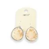 Boucles d'oreilles Ikita métal argenté écru avec copeaux dorés | Mode Tendance