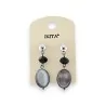 Boucles d'Oreilles Pendantes Ikita en Métal Argenté avec Perles et Nacre