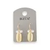 Boucles d'oreilles Ikita médaillon ovale | Bijou élégant métal doré