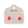 Boucles d'oreilles Ikita perle rouge amovible | Design moderne et élégant