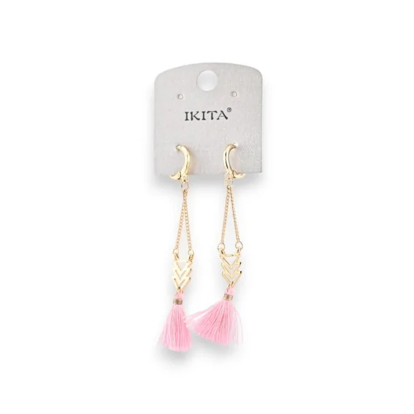 Ikita Bohemian Ohrringe mit Rosa Quaste