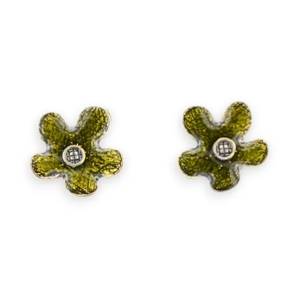 Orecchini fiore kaki vintage