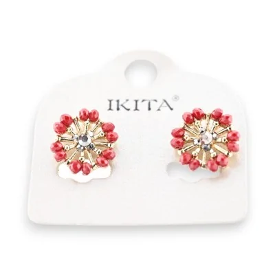 Vintage Blumen-Ohrringe Ikita Bordeaux Vintage Blumen-Ohrringe Ikita Bordeaux