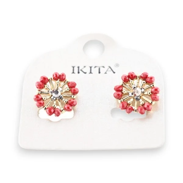 Brincos de flor vintage Ikita Bordeaux