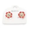 Pendientes de flor vintage Ikita Burdeos