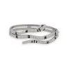 Bracelet Jonc Serpent Argenté Strass - Bijou Fantaisie Élégant | Mode Tendance