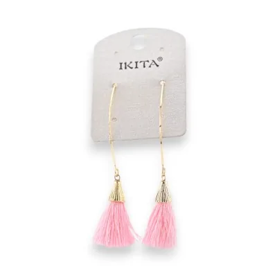 Pendientes bohemios con borlas rosas Ikita