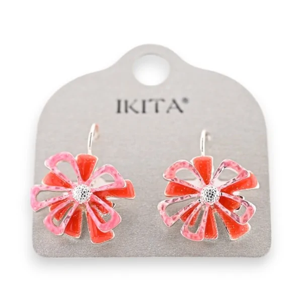 Orange flower earrings by Ikita