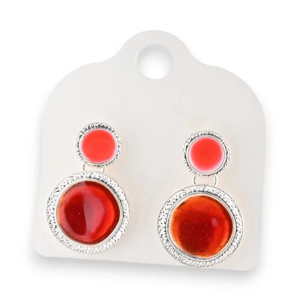 Pendientes plateados anaranjados
