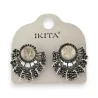 Boucles d'oreille Ikita Strass Vintage | Bijoux Élégants en Métal Argenté