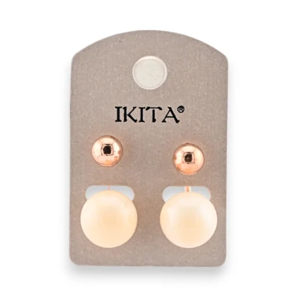 Orecchini dorati con perle beige Ikita