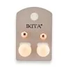 Boucles d'oreilles Ikita dorées perles beiges | Mode Tendance
